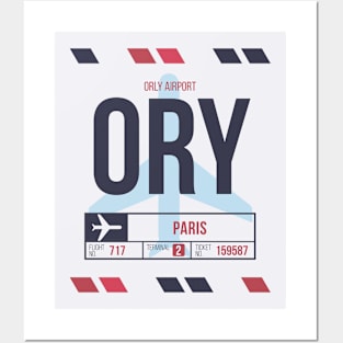 Paris (ORY) Airport Code Baggage Tag Posters and Art